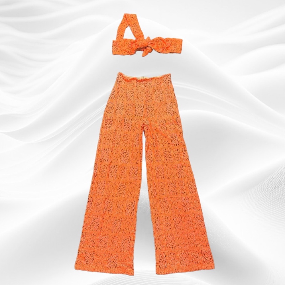 REVOLVE Orange Wide Leg Pants & Top Set